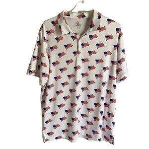 American Flag Polo Shirt Men's Size Large